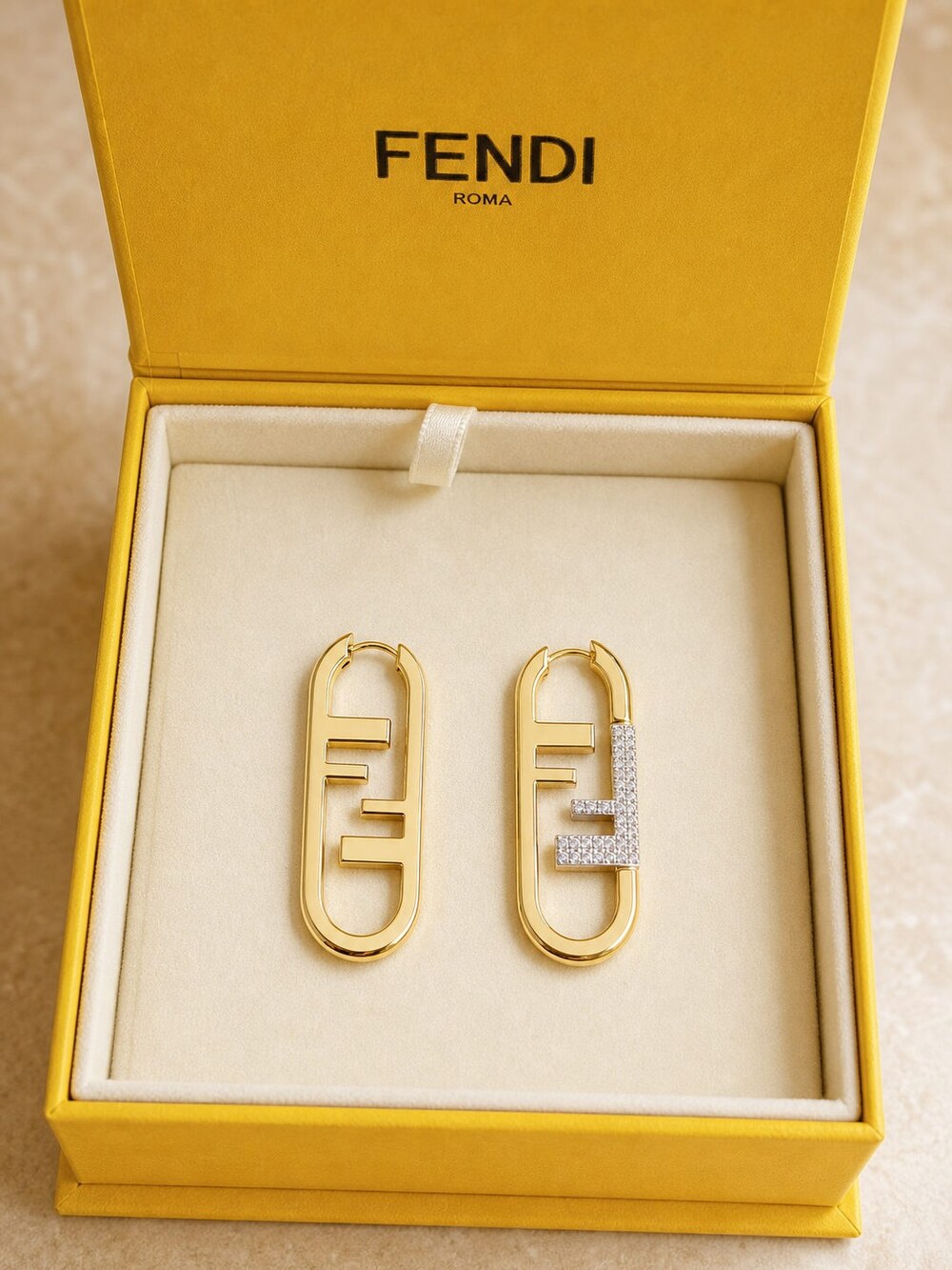Fendi Modern Designer Earrings Style 3 | New with Box - Picture 2 of 9